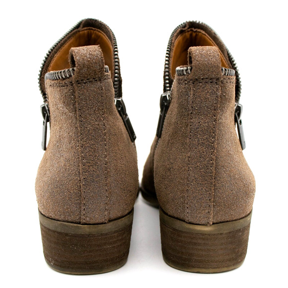 Lucky Brand Bartalino Brown Distressed Wax Leather Ankle Boots SIZE 7.5 - Picture 4 of 5